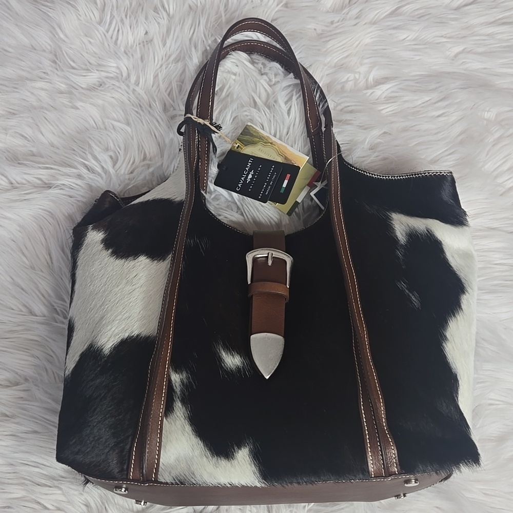 Cavalcanti Calf Hair Cow NWT Genuine Leather Hobo Bag